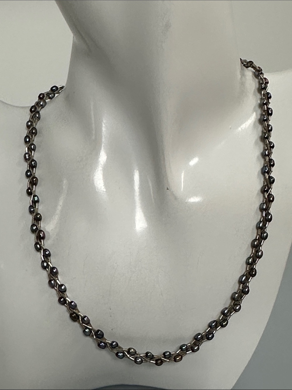 Stealing Black Pearl-Effect Double Strand Necklace